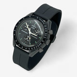 Grooved quick-release rubber MoonSwatch strap for the Omega x Swatch