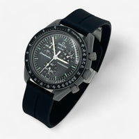 Grooved quick-release rubber MoonSwatch strap for the Omega x Swatch