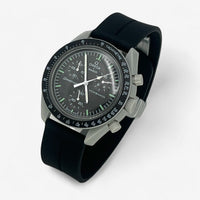 Grooved quick-release rubber MoonSwatch strap for the Omega x Swatch