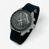 Grooved quick-release rubber MoonSwatch strap for the Omega x Swatch