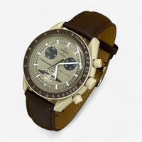 Plain genuine leather MoonSwatch strap for the Omega x Swatch