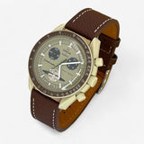 Textured genuine leather MoonSwatch strap for the Omega x Swatch