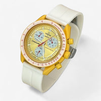 Grooved quick-release rubber MoonSwatch strap for the Omega x Swatch