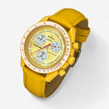 Plain genuine leather MoonSwatch strap for the Omega x Swatch