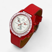 Textured genuine leather MoonSwatch strap for the Omega x Swatch