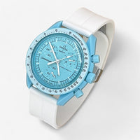 Grooved quick-release rubber MoonSwatch strap for the Omega x Swatch