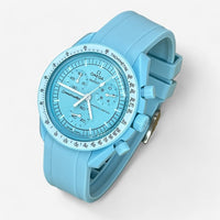Plain premium rubber MoonSwatch strap for the Omega x Swatch