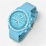 Plain premium rubber MoonSwatch strap for the Omega x Swatch