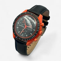 Plain genuine leather MoonSwatch strap for the Omega x Swatch