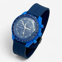 Grooved quick-release rubber MoonSwatch strap for the Omega x Swatch