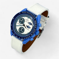 Textured genuine leather MoonSwatch strap for the Omega x Swatch