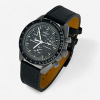 Textured genuine leather MoonSwatch strap for the Omega x Swatch