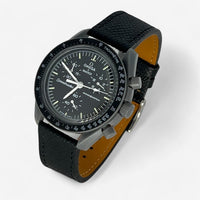 Textured genuine leather MoonSwatch strap for the Omega x Swatch