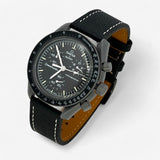 Textured genuine leather MoonSwatch strap for the Omega x Swatch