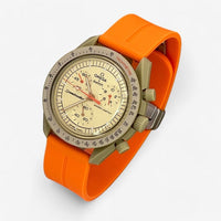 Grooved quick-release rubber MoonSwatch strap for the Omega x Swatch