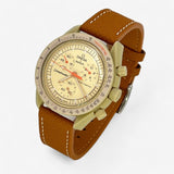 Textured genuine leather MoonSwatch strap for the Omega x Swatch