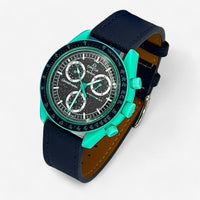 Textured genuine leather MoonSwatch strap for the Omega x Swatch