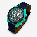 Textured genuine leather MoonSwatch strap for the Omega x Swatch