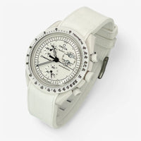 Two-tone premium rubber MoonSwatch strap for the Omega x Swatch