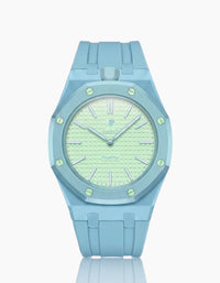 Blue rubber strap and case for Audemars Piguet x Swatch Royal Pop Blaue Acht | WatchCollab