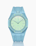 Blue rubber strap and case for Audemars Piguet x Swatch Royal Pop Blaue Acht | WatchCollab