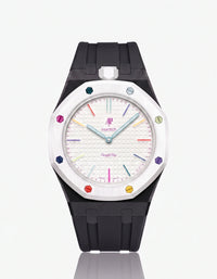 White rubber strap and case for Audemars Piguet x Swatch Royal Pop Huit Blanc | WatchCollab