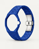 Royal blue ceramic bracelet and octagonal case for the AP x Swatch Royal Pop, shown on its own | WatchCollab