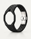 Keramikarmband in Schwarz mit achteckigem Gehäuse für die AP x Swatch Royal Pop, einzeln abgebildet | WatchCollab