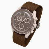Correa para Omega x Swatch MoonSwatch Mission on Earth Desert, lona premium marrón