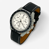 Textured genuine leather MoonSwatch strap for the Omega x Swatch