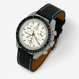 Textured genuine leather MoonSwatch strap for the Omega x Swatch