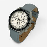 Plain genuine leather MoonSwatch strap for the Omega x Swatch