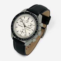 Plain genuine leather MoonSwatch strap for the Omega x Swatch