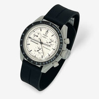 Grooved quick-release rubber MoonSwatch strap for the Omega x Swatch