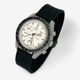 Grooved quick-release rubber MoonSwatch strap for the Omega x Swatch