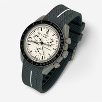 Single-pass premium rubber MoonSwatch strap for the Omega x Swatch
