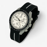 Single-pass premium rubber MoonSwatch strap for the Omega x Swatch