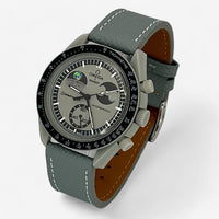Textured genuine leather MoonSwatch strap for the Omega x Swatch