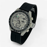 Grooved quick-release rubber MoonSwatch strap for the Omega x Swatch