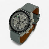 Textured genuine leather MoonSwatch strap for the Omega x Swatch