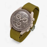 Correa para Omega x Swatch MoonSwatch Mission on Earth Desert, lona premium caqui