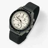 Designer stainless steel MoonSwatch strap for the Omega x Swatch