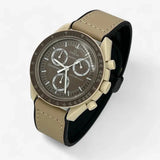 Smooth genuine leather MoonSwatch strap for the Omega x Swatch