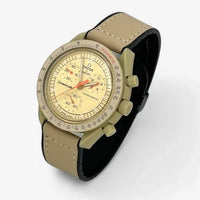 Smooth genuine leather MoonSwatch strap for the Omega x Swatch
