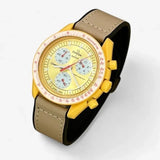 Smooth genuine leather MoonSwatch strap for the Omega x Swatch
