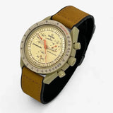 Smooth genuine leather MoonSwatch strap for the Omega x Swatch