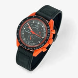 Smooth genuine leather MoonSwatch strap for the Omega x Swatch