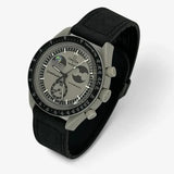 Smooth genuine leather MoonSwatch strap for the Omega x Swatch