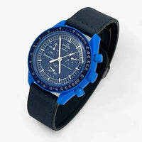 Smooth genuine leather MoonSwatch strap for the Omega x Swatch