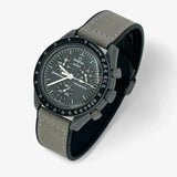 Smooth genuine leather MoonSwatch strap for the Omega x Swatch